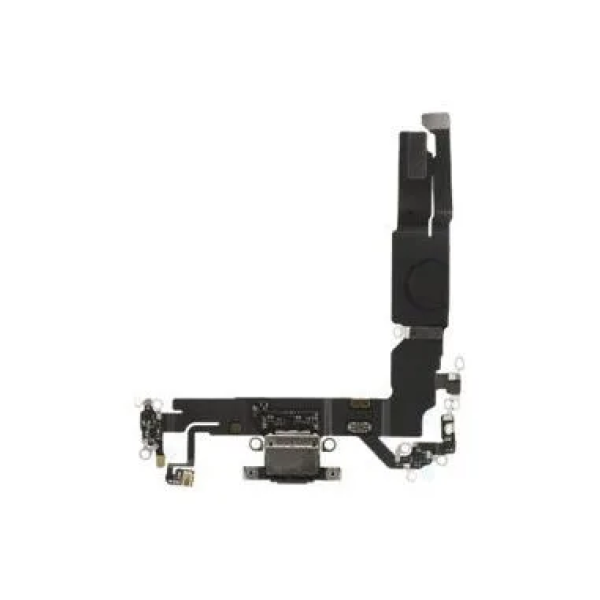iPhone 16 charging port flex pulled A black iPhone 16 charging port flex pulled A Zwart