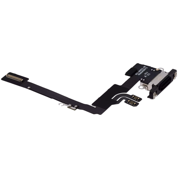 iPhone 16 Pro charging port flex pulled A black iPhone 16 Pro charging port flex pulled A Zwart