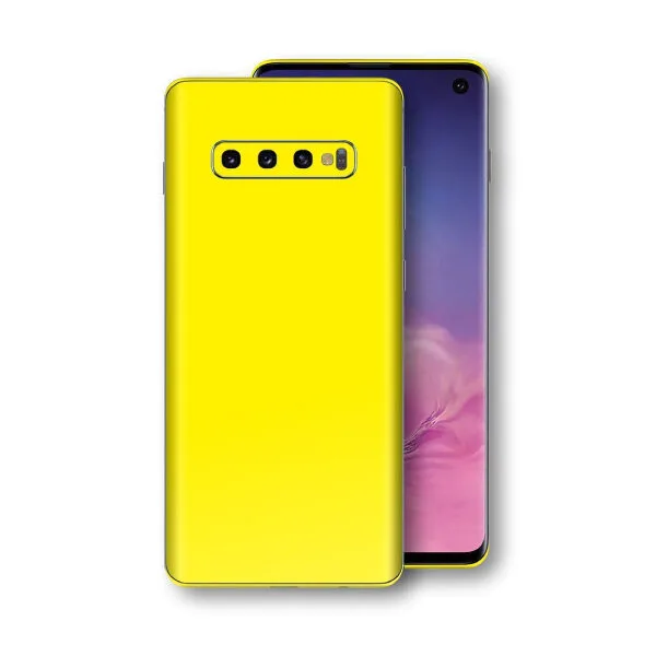 Samsung S10 plus back cover met camera lens canary yellow Samsung S10 plus back cover met camera lens canary Geel
