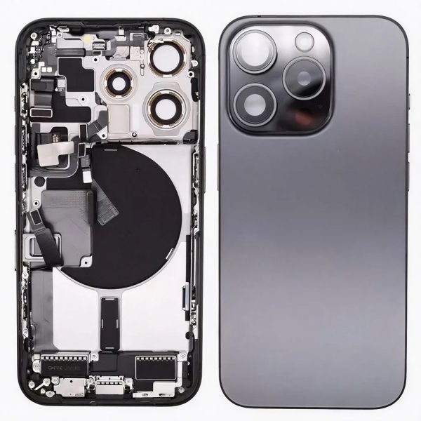 iPhone 15 Pro Housing Complete Pulled A Black iPhone 15 Pro Housing Complete Pulled A Zwart
