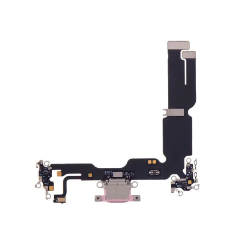 iPhone 15 plus charging port flex pulled A black iPhone 15 plus charging port flex pulled A Zwart