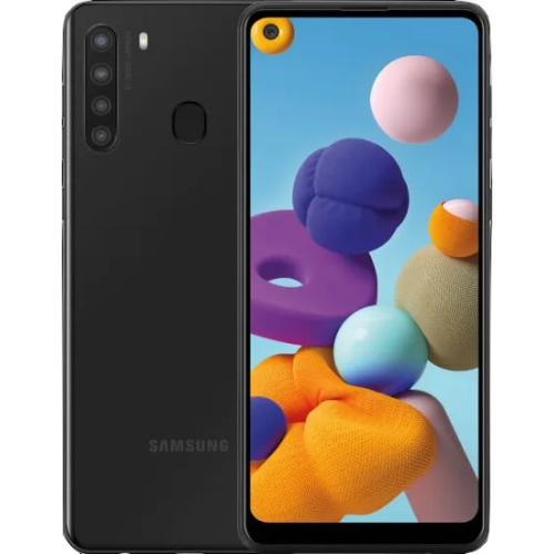 Samsung A21 back cover met camera lens Zwart