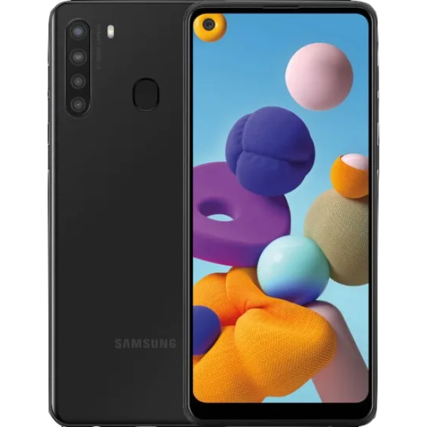 Samsung A21 back cover met camera lens black Samsung A21 back cover met camera lens Zwart
