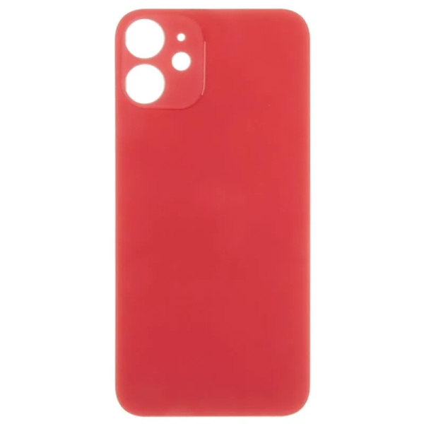 iPhone 12 Mini big hole backglass red iPhone 12 Mini Achterkant Glas - Big hole - Rood