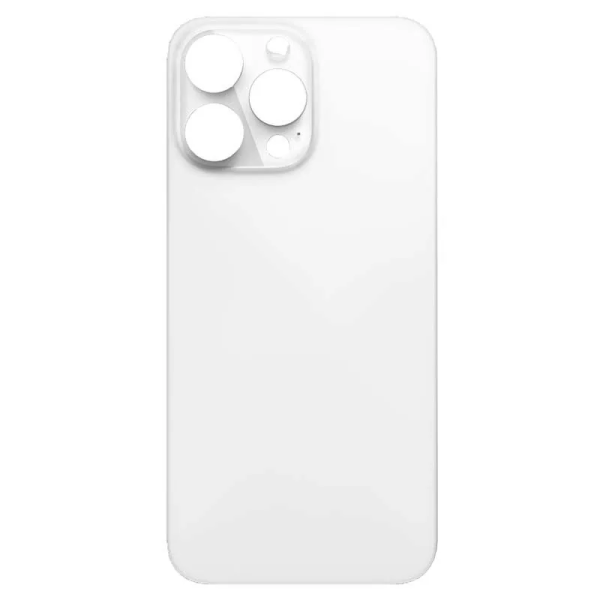 iPhone 14 Pro Max big hole backglass white iPhone 14 Pro Max Achterkant Glas - Big hole - Wit