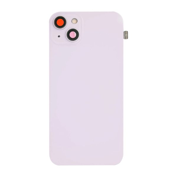 iPhone 14 plus big hole backglass collar magnet wireless charging purple iPhone 14 plus Achterkant glas (incl. camera lens, zaklamp en draadloze oplader) - Paars