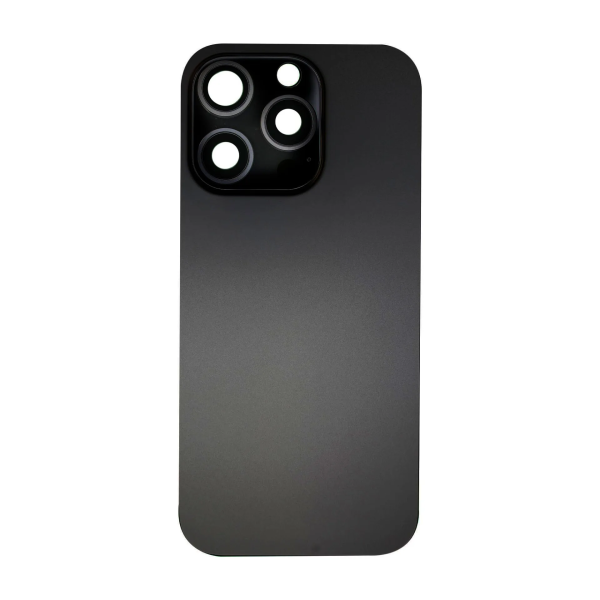 iPhone 16 Pro big hole back glass collar magnet wireless charging black iPhone 16 Pro Achterkant Glas - (incl. camera lens, zaklamp en draadloze oplader) - Zwart