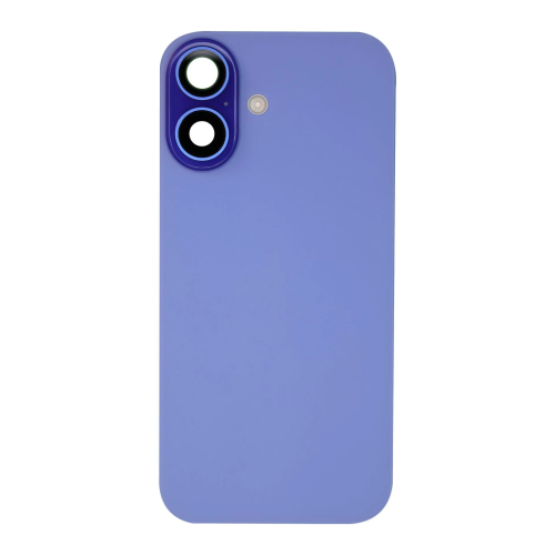 iPhone 16 big hole back glass collar magnet wireless charging blue iPhone 16 Achterkant Glas - (incl. camera lens, zaklamp en draadloze oplader) - Blauw