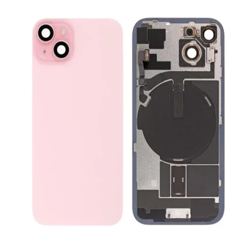 iPhone 15 Achterkant Glas - (incl. camera lens, zaklamp en draadloze oplader) -  Roze