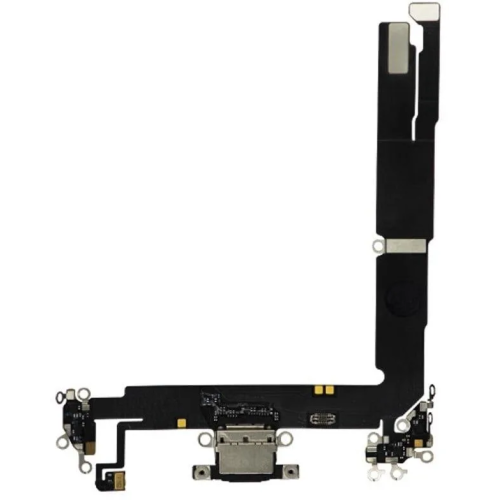 iPhone 16 plus charging port flex pulled A black iPhone 16 plus charging port flex pulled A Zwart