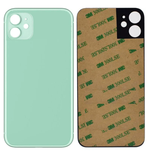 iPhone 11 big hole back glass green iPhone 11 Achterkant Glas - Big hole - Groen