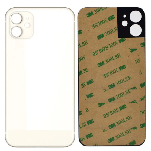 iPhone 11 hole back glass white iPhone 11 hole Achterkant Glas - Big hole - Wit