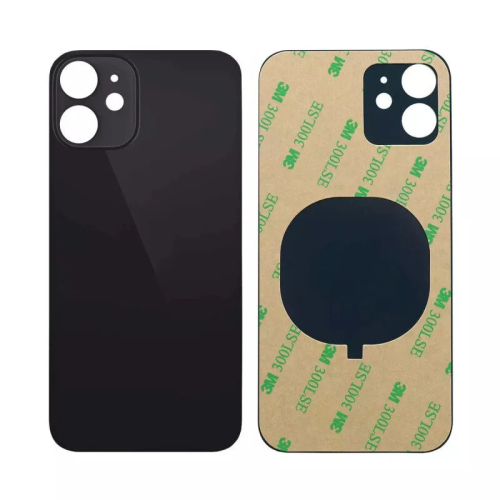 iphone-12-compatible-back-glass-replacement-big-camera-hole-black iPhone 12 Achterkant Glas - Big hole - Zwart