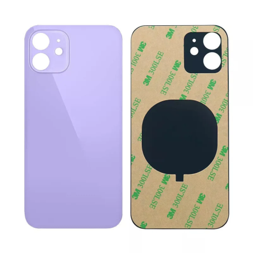 iPhone 12 big hole back glass purple iPhone 12 Achterkant Glas - Big hole - Paars