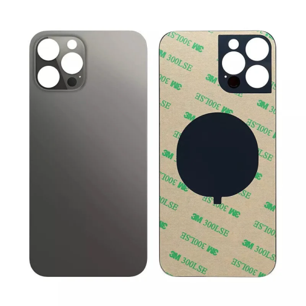 iPhone 12 Pro big hole back glass black iPhone 12 Pro Achterkant Glas - Big hole - Zwart
