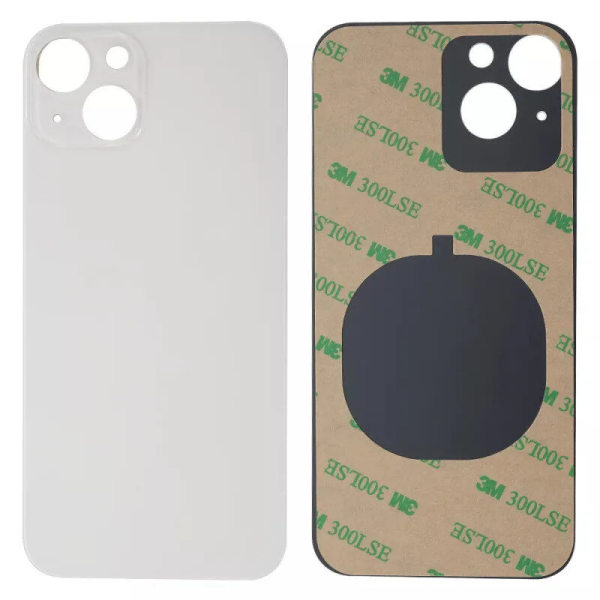 iPhone 13 big hole backglass white iPhone 13 Achterkant Glas - Big hole - Wit
