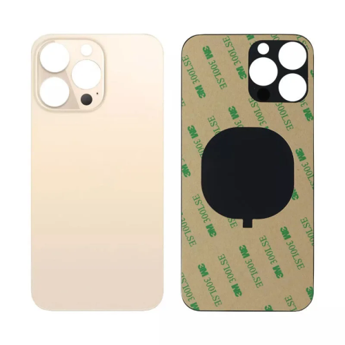 iPhone 13 Pro Max big hole back glass gold iPhone 13 Pro Max Achterkant Glas - Big hole - gold