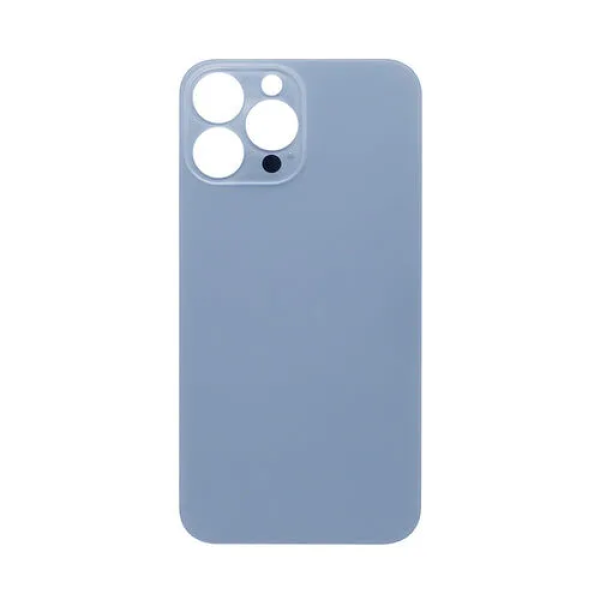 iPhone 13 Pro Max big hole back glass blue iPhone 13 Pro Max Achterkant Glas - Big hole - Blauw