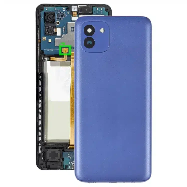 samsung-a03-back-cover-blue.webp Samsung A03 back cover met camera lens Blauw